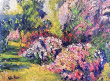 Un giardino rigoglioso (olio su tela 80x60)