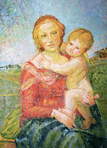 Vergine col bambino (olio su tela 60x80)